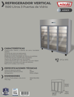 Refrigerador 3P/vidrio 1500L Maigas - Imagen 2