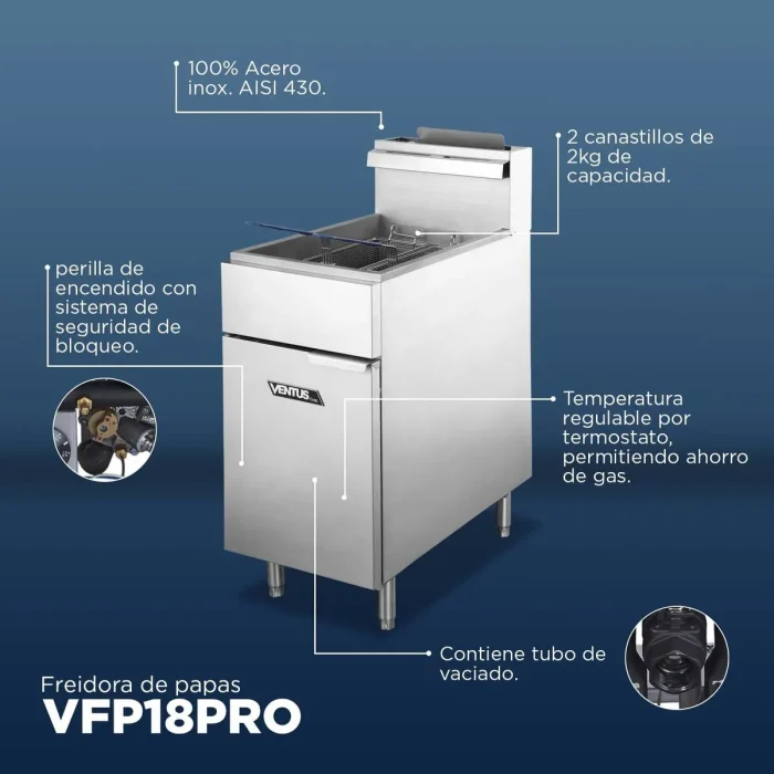 Freidora Industrial 18 Litros GN Pro Ventus - Imagen 4