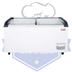 Congeladora Isla Tapa de Vidrio Curvo 562 Lts Maigas